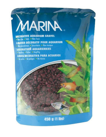 Marina Burgandy Decorative Aquarium Gravel - 450 g (1 lb)