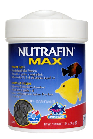 Nutrafin Max Spirulina Flakes; Available in 2 sizes