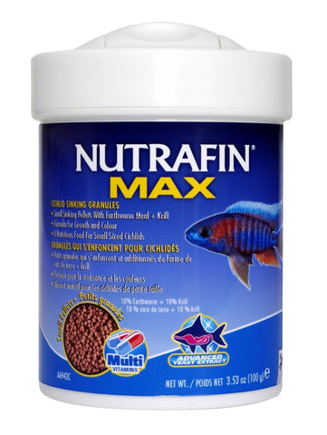 Nutrafin Max Cichlid Sinking Granules; Available in 2 sizes