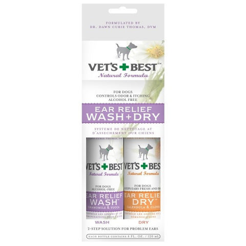 Vets Best Ear Relief Wash/Dry 4 oz