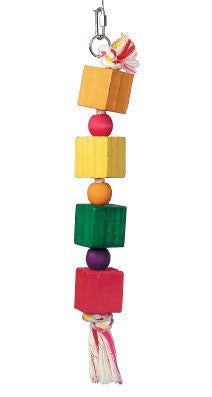 Living World Junglewood 4 Blocks with 4 beads on rope, Large