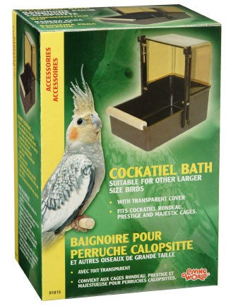 Living World Cockatiel Bath, Brown