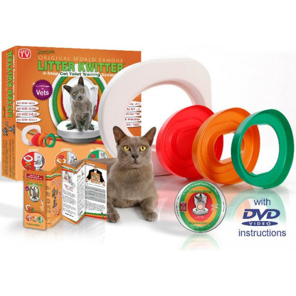Litter Kwitter 3 step cat toilet training program