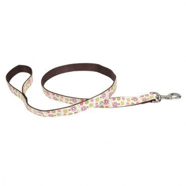 Pet Attire Ribbon Lead, 5/8" width, 6 ft. length - Floral Rose