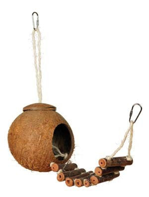 Naturals Coco Hideaway with Ladder, for small to medium birds