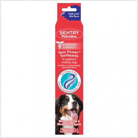 Sentry Petrodex Twin Power Toothpaste for puppies and toy dogs - Poultry Cool Mint