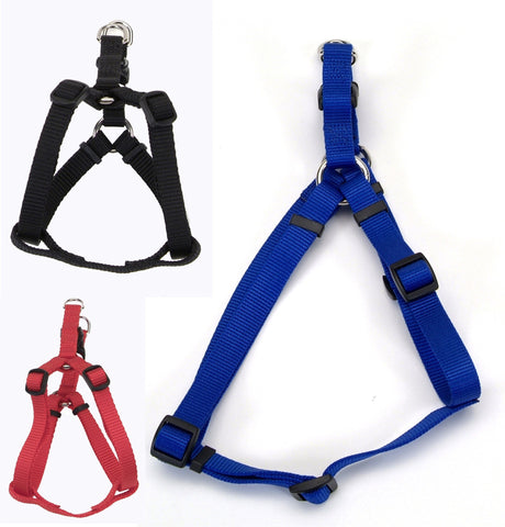 Comfort Wrap Adjustable Nylon Harness; available in 4 colours and 4 sizes.