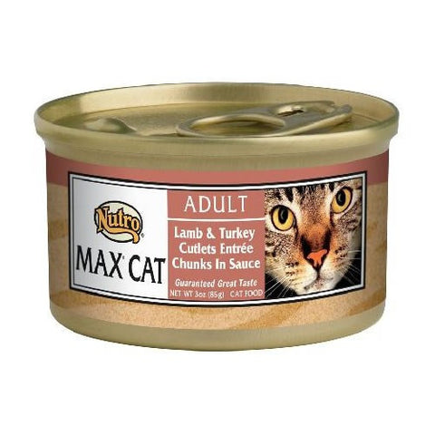 Lamb & Turkey Nutro Max Cat Canned Entree Chunks in Sauce 3 oz