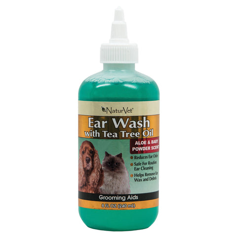 NaturVet Ear Wash With Tea Tree Oil 4 oz