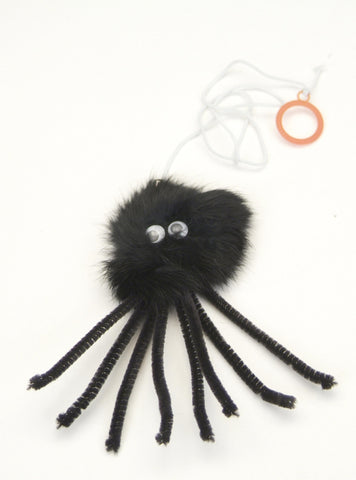 Rascals Black Fur Spider Cat Toy