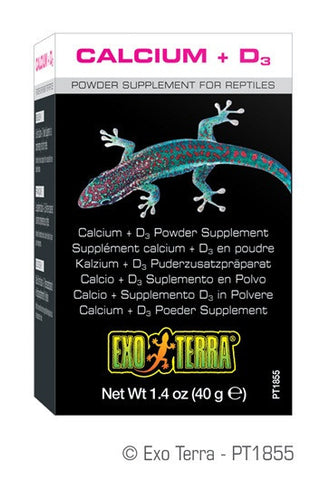 Exo Terra Calcium + D3 Powder Supplement - 1.4 oz / 40 g