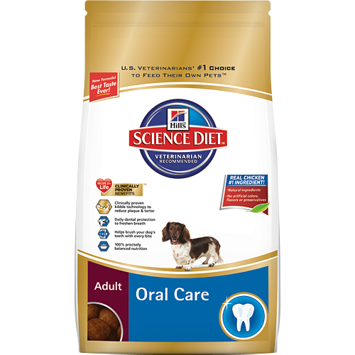 Science Diet Canine Adult Oral Care; available in 3 sizes.