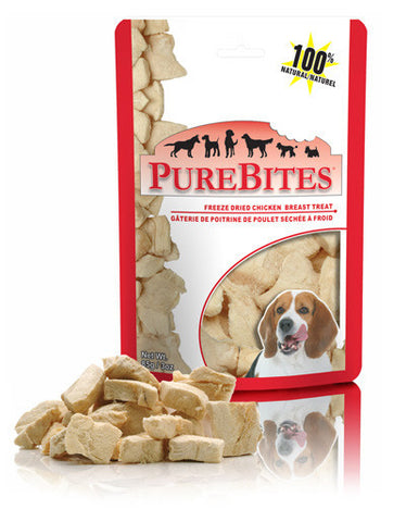 PureBites Freeze Dried Chicken Breast; available in different sizes.