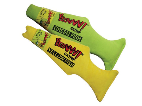 Green or Yellow Yeowww! Catnip Stuffed Fish