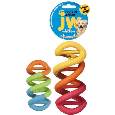 JW Pet Dogs iN Action Rubber Dog Toy; available in 2 sizes.