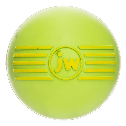JW Pet iSqueak Ball Rubber Dog Toy; available in 2 sizes.