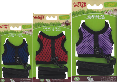 Living World Small Animal Harness and Lead Set; available in 3 sizes.