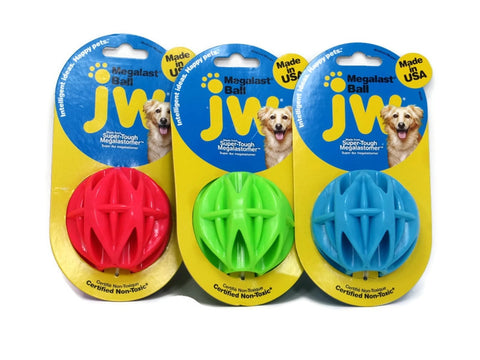 JW Pet Megalast Ball; available in 2 sizes