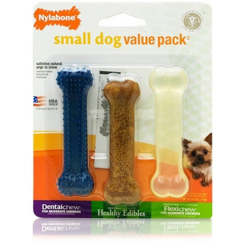 Nylabone Small Dog Value Pack, Petite 3 pk