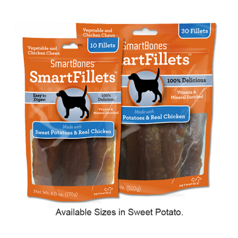 SmartFillets Sweet Potato and Chicken Chews; 2 sizes available