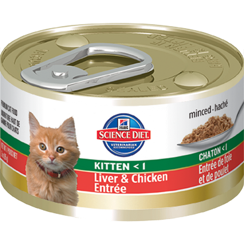 Science Diet Kitten Healthy Development Liver & Chicken Entrée Minced Can Food, 5.5 oz