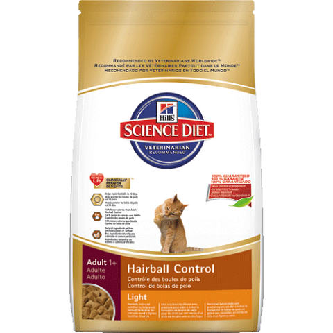 Science Diet Feline Adult Hairball Control Formula Light