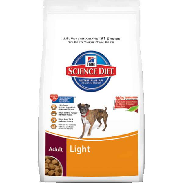 Science Diet Canine Adult Light Original; available in 3 sizes.
