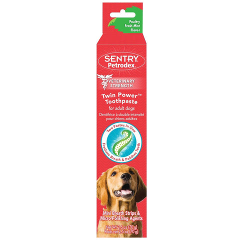 Sentry Petrodex Twin Power Toothpaste for Adult Dogs Poultry Fresh Mint