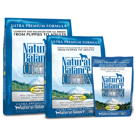 Natural Balance Original Ultra Premium Dog food; available in regular or small bites