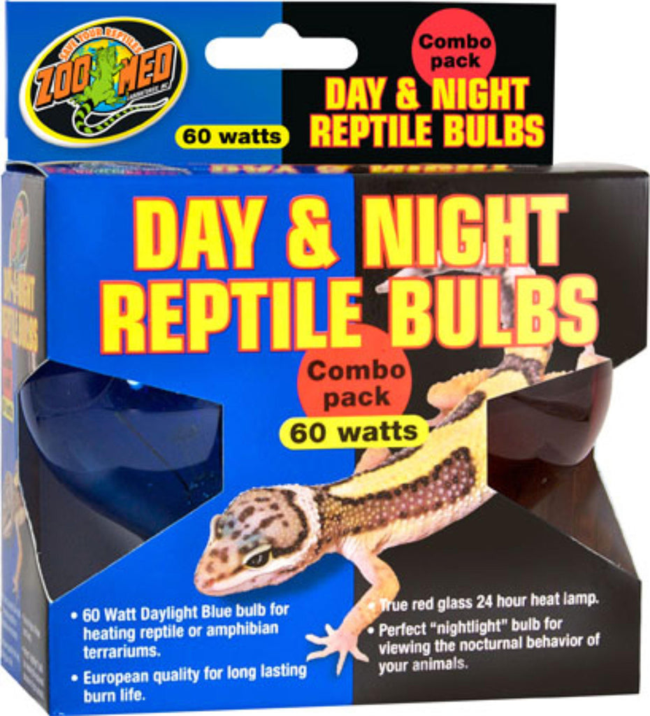 Zoo Med Day & Night Reptile Bulb Combo Pack, 60 watt.